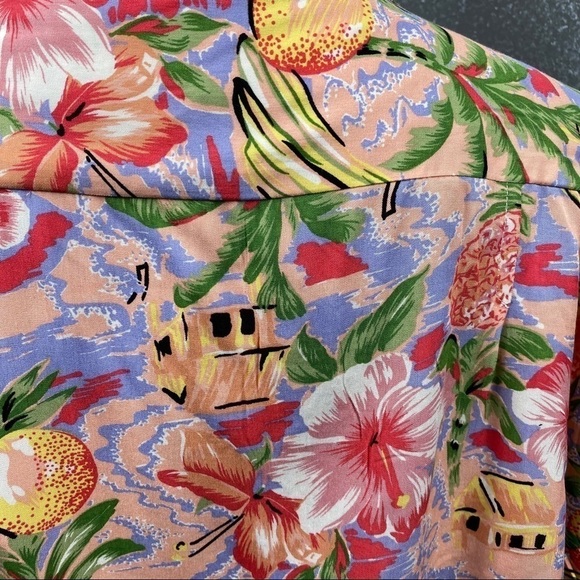 LF Brand Hawaiian floral cropped button up shirt - Picture 8 of 10